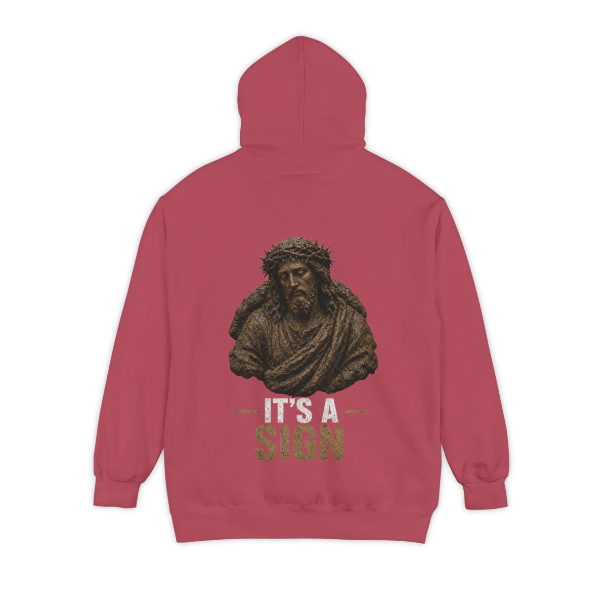 Color: Crimson | Good Book Series It's a Sign Garment-Dyed Hoodie
