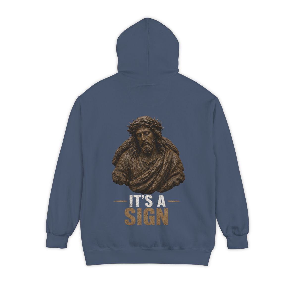Color: Denim | Good Book Series It's a Sign Garment-Dyed Hoodie