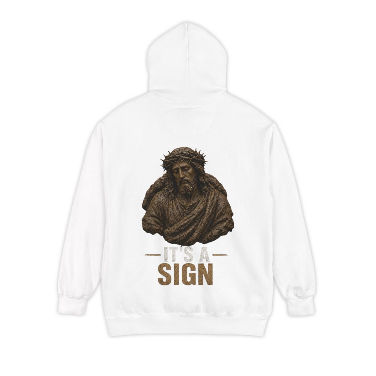 Color: White | Good Book Series It's a Sign Garment-Dyed Hoodie
