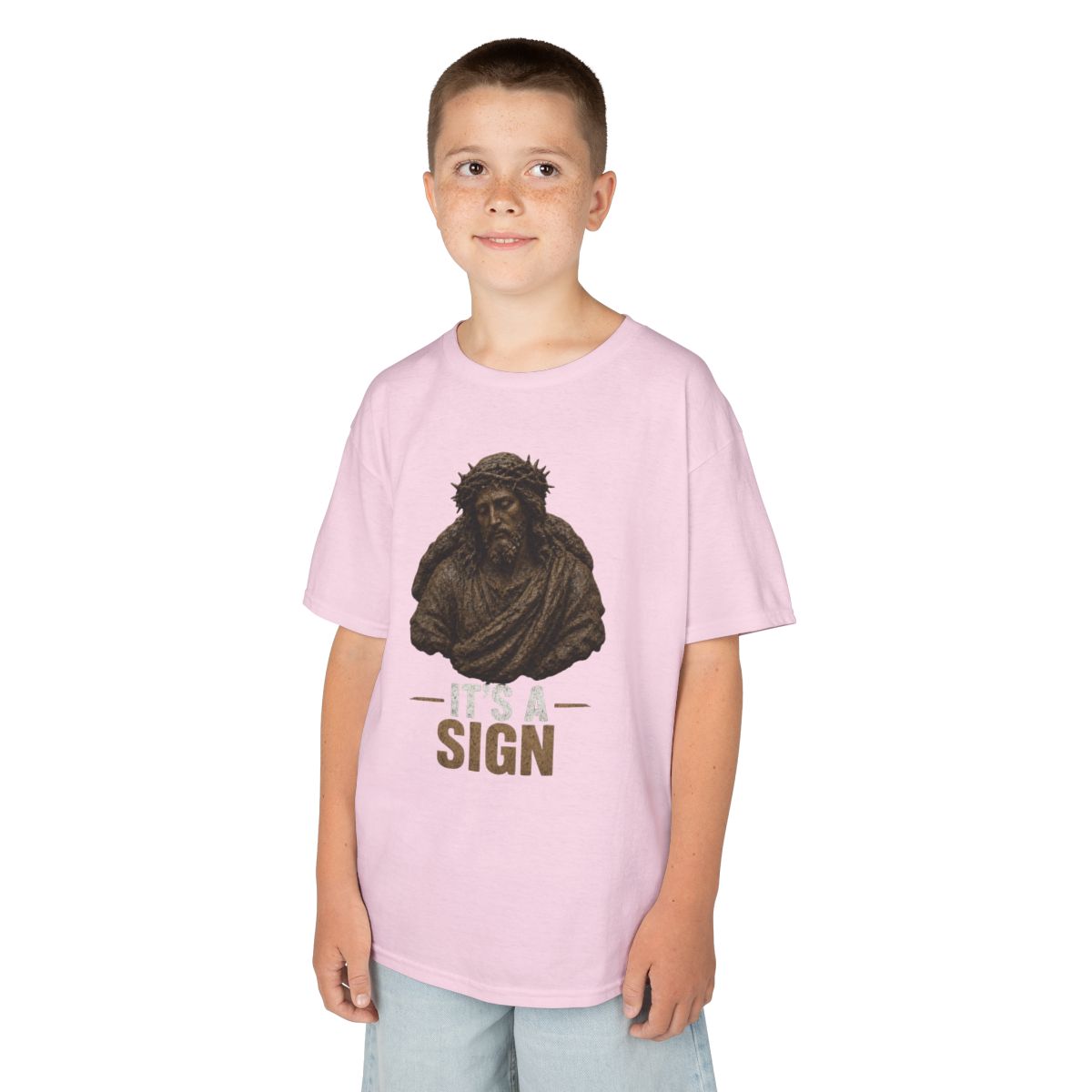 Color: Light Pink | Good Book Series It's a Sign Kids Tee
