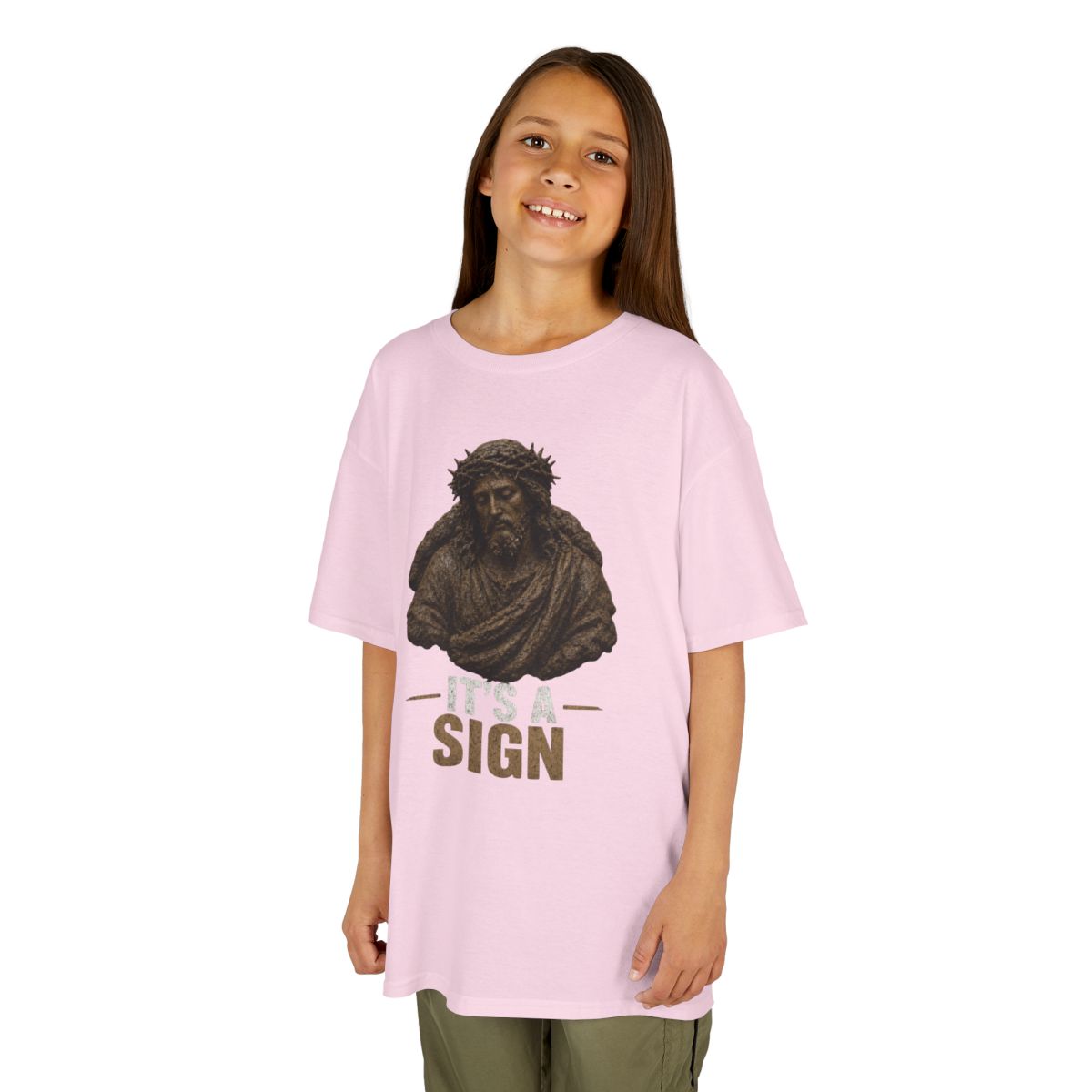 Color: Light Pink | Good Book Series It's a Sign Kids Tee