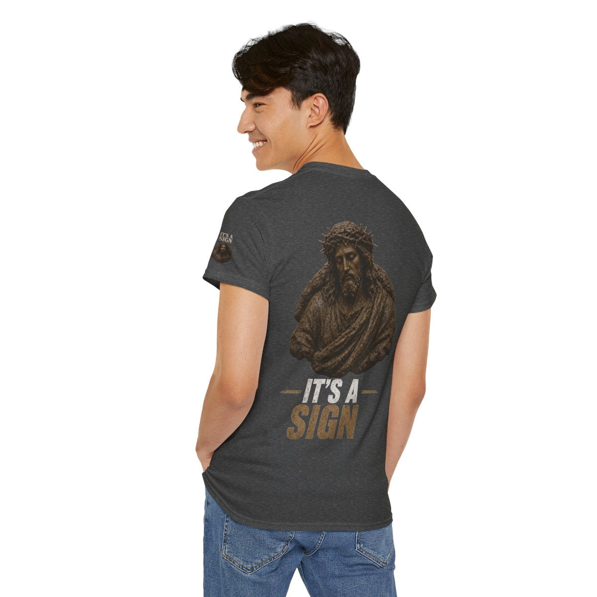 Color: Dark Heather | Good Book Series It's a Sign Premium Graphic Tee