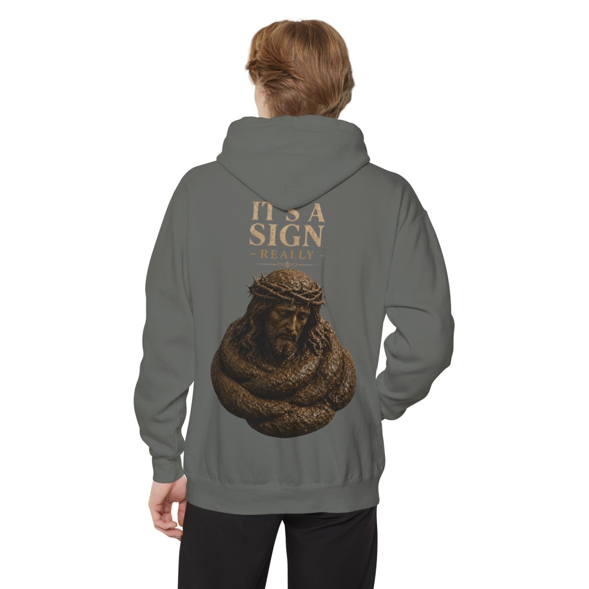 Color: Grey | Good Book Series It's a Sign - Really Garment-Dyed Hoodie