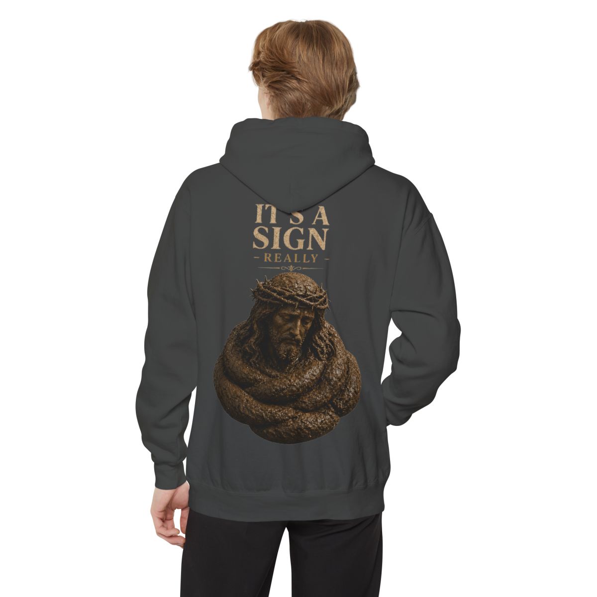 Color: Pepper | Good Book Series It's a Sign - Really Garment-Dyed Hoodie