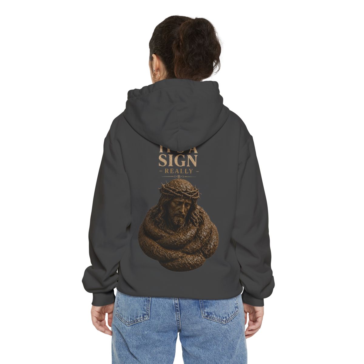 Color: Pepper | Good Book Series It's a Sign - Really Garment-Dyed Hoodie