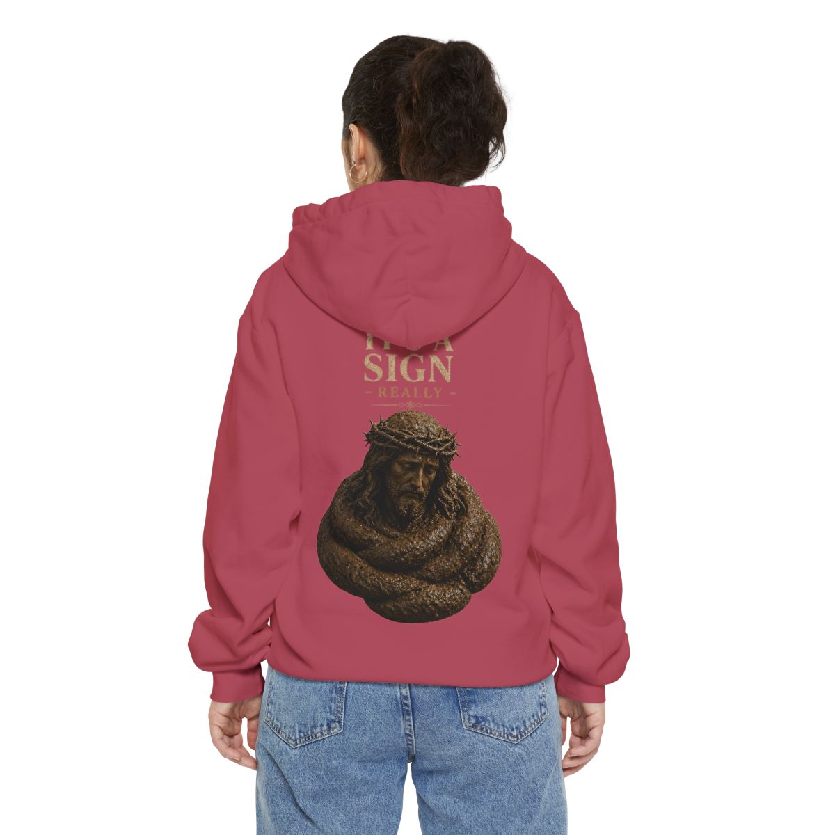 Color: Crimson | Good Book Series It's a Sign - Really Garment-Dyed Hoodie