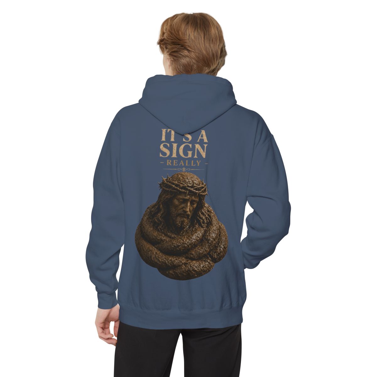 Color: Denim | Good Book Series It's a Sign - Really Garment-Dyed Hoodie