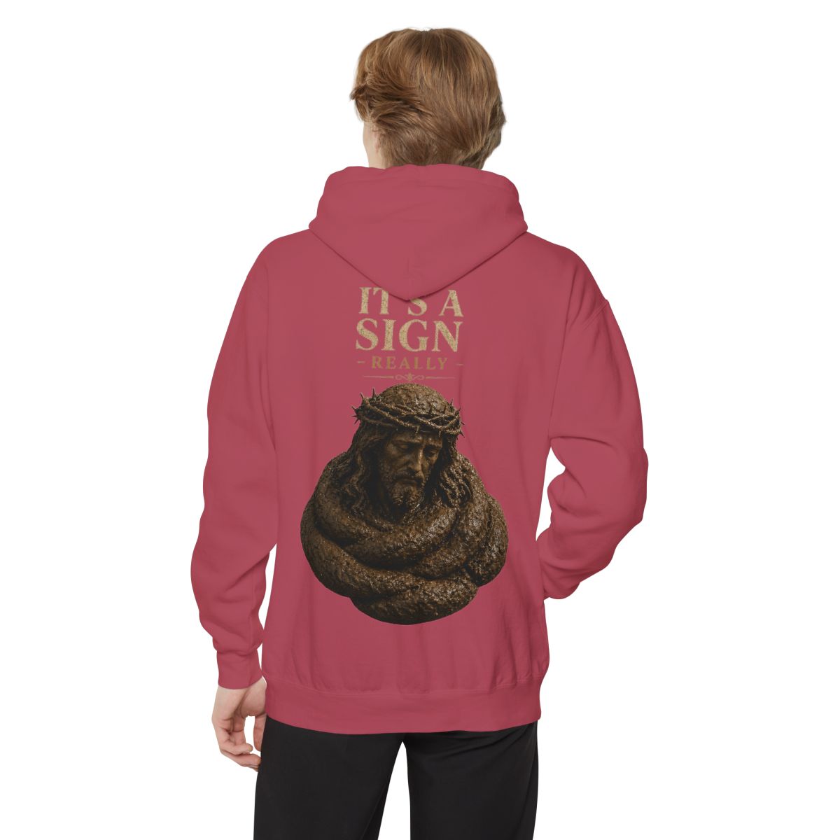 Color: Crimson | Good Book Series It's a Sign - Really Garment-Dyed Hoodie