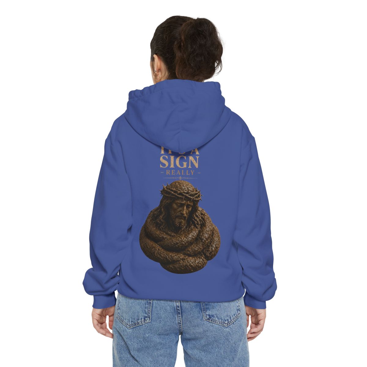 Color: Flo Blue | Good Book Series It's a Sign - Really Garment-Dyed Hoodie