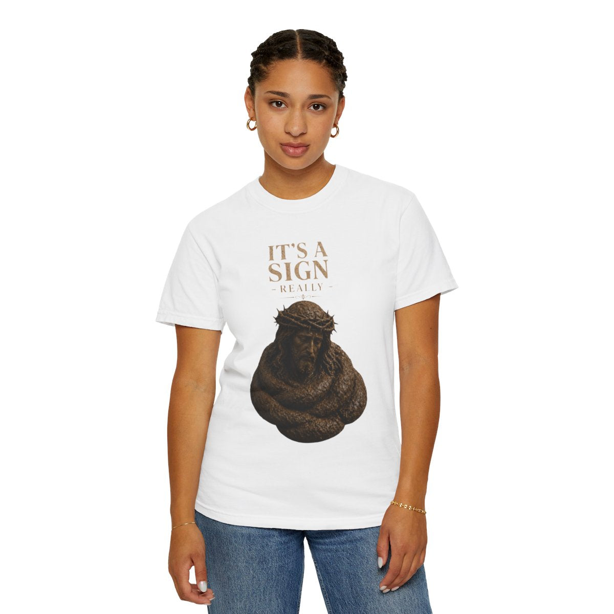 Color: White | Good Book Series It's a Sign - Really Unisex Garment-Dyed Tee