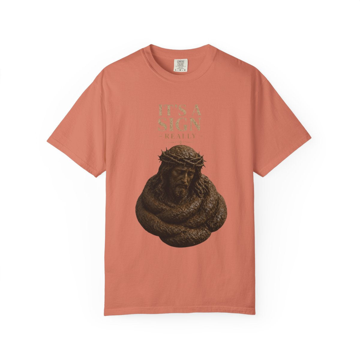 Color: Terracotta | Good Book Series It's a Sign - Really Unisex Garment-Dyed Tee