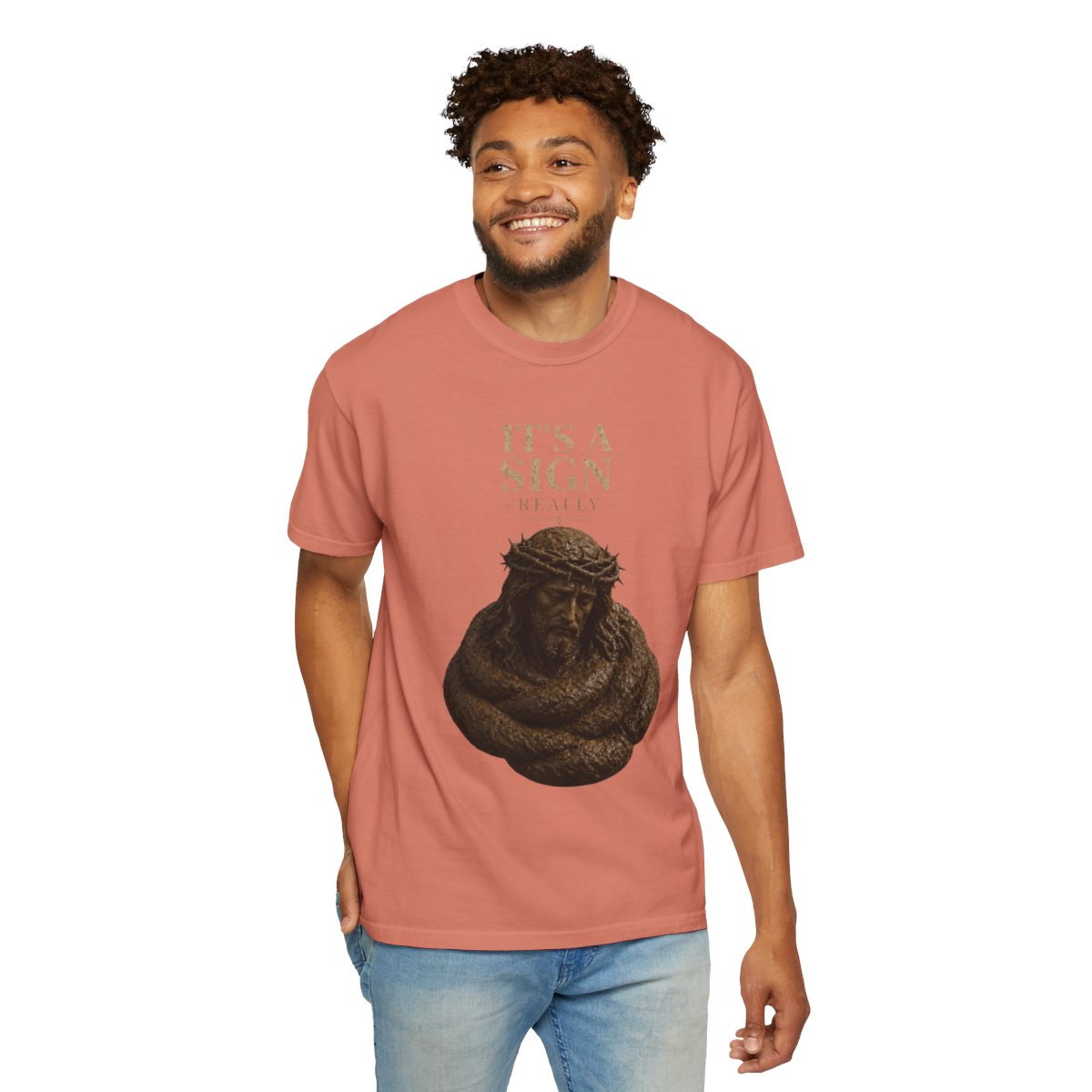 Color: Terracotta | Good Book Series It's a Sign - Really Unisex Garment-Dyed Tee