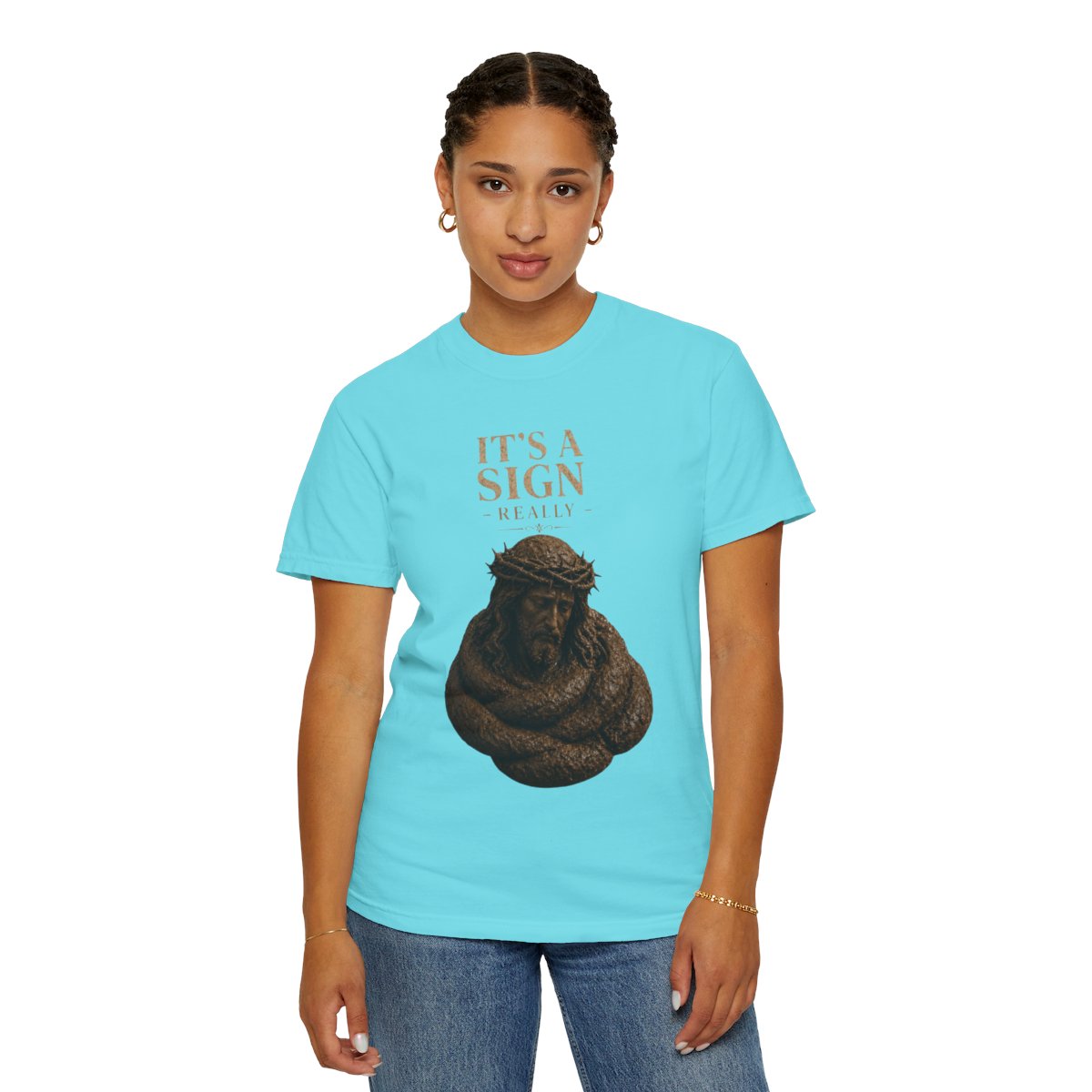 Color: Lagoon Blue | Good Book Series It's a Sign - Really Unisex Garment-Dyed Tee