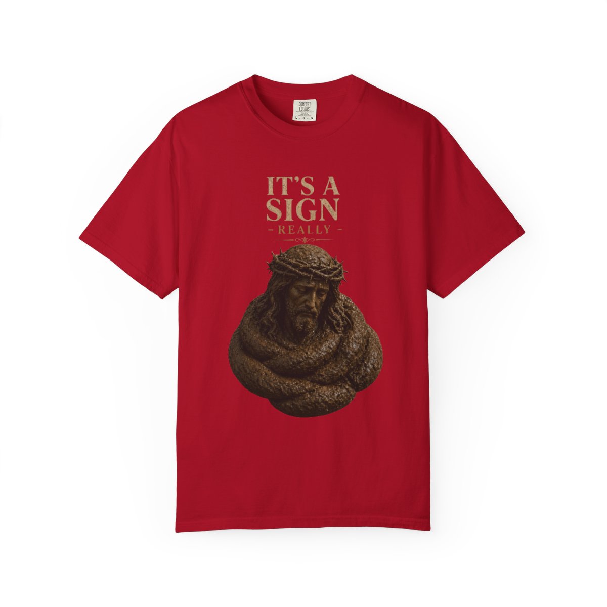 Color: Red | Good Book Series It's a Sign - Really Unisex Garment-Dyed Tee