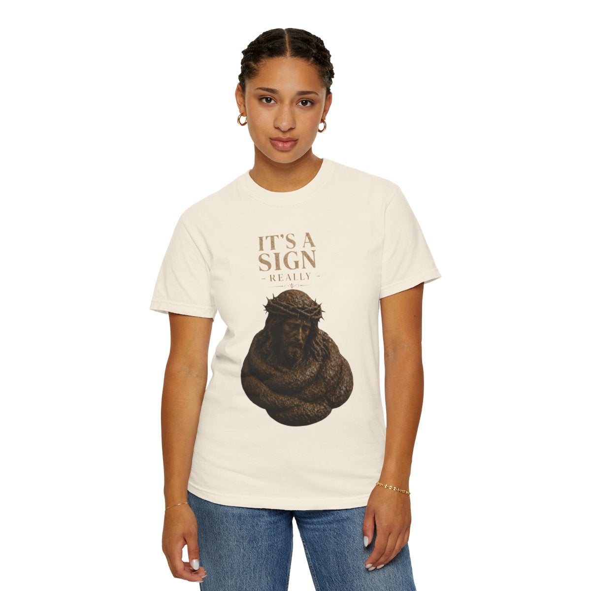 Color: Ivory | Good Book Series It's a Sign - Really Unisex Garment-Dyed Tee