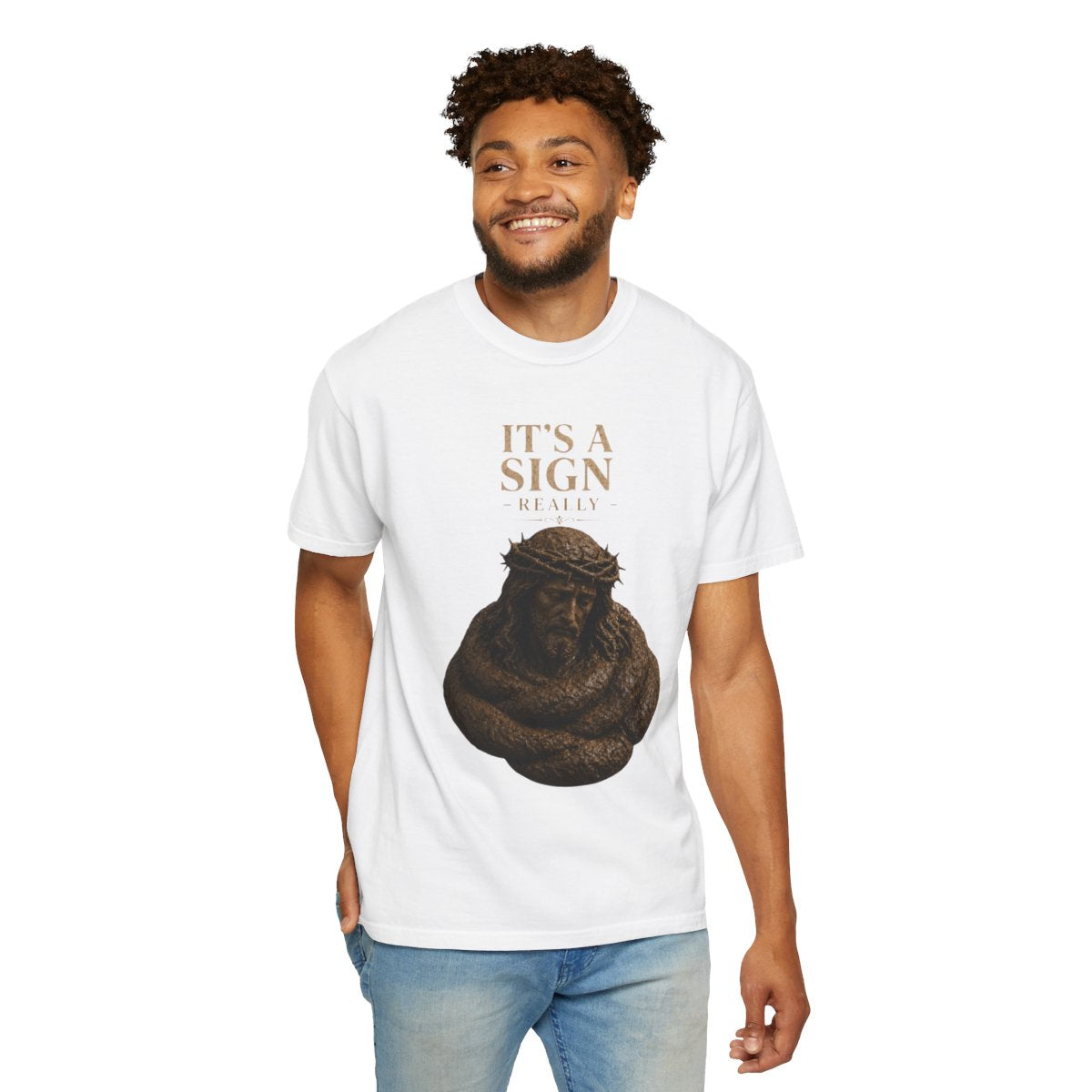 Color: White | Good Book Series It's a Sign - Really Unisex Garment-Dyed Tee