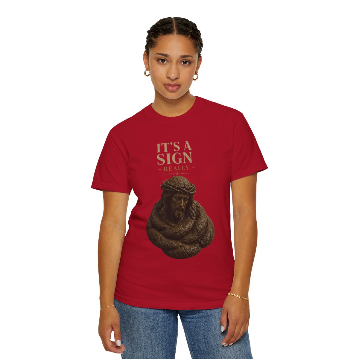 Color: Red | Good Book Series It's a Sign - Really Unisex Garment-Dyed Tee