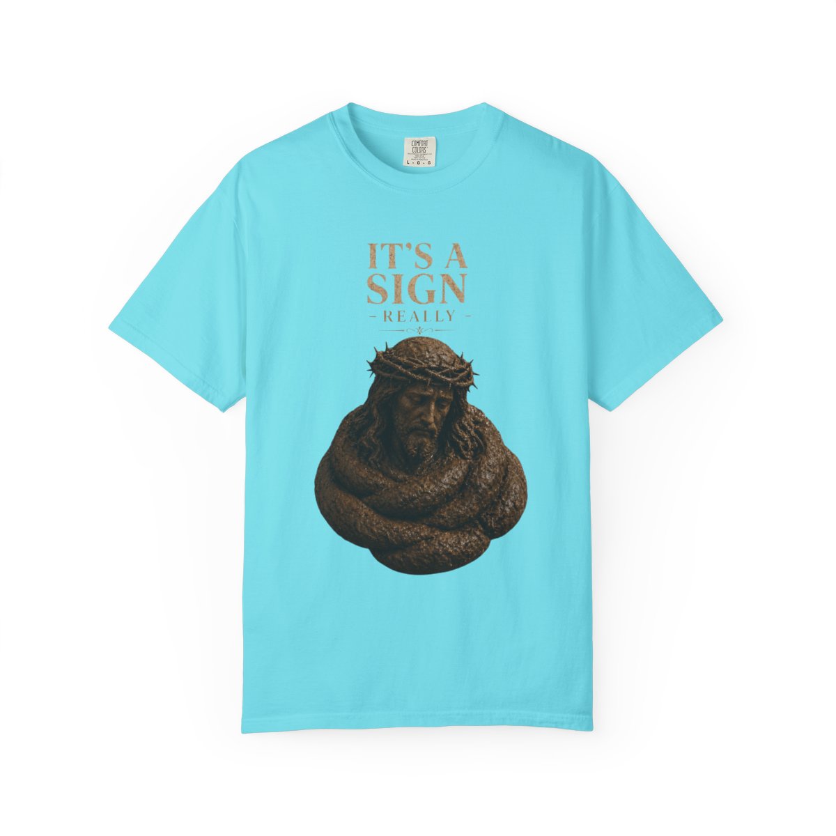 Color: Lagoon Blue | Good Book Series It's a Sign - Really Unisex Garment-Dyed Tee