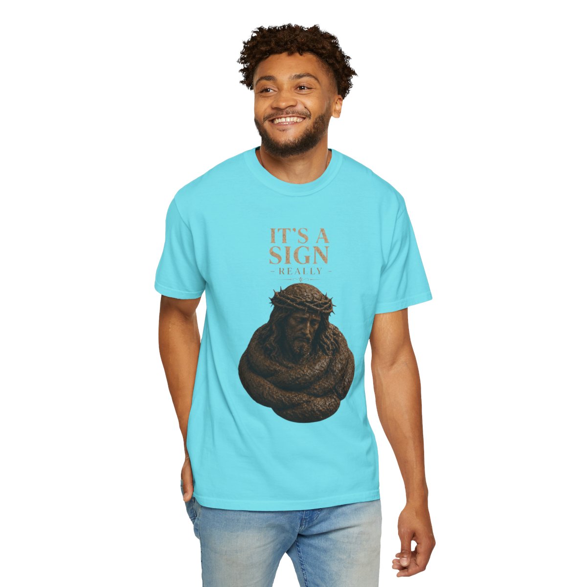 Color: Lagoon Blue | Good Book Series It's a Sign - Really Unisex Garment-Dyed Tee