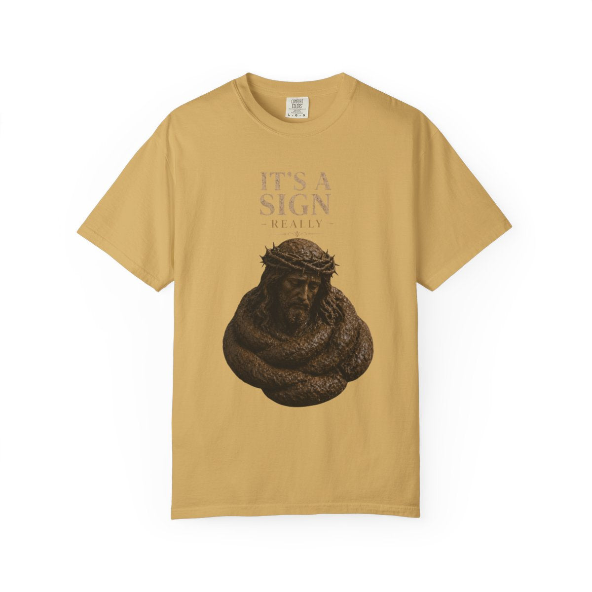 Color: Mustard | Good Book Series It's a Sign - Really Unisex Garment-Dyed Tee