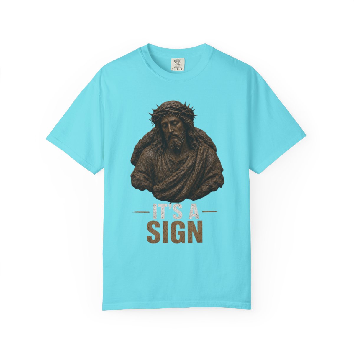 Color: Lagoon Blue | Good Book Series It's a Sign Unisex Garment-Dyed Tee