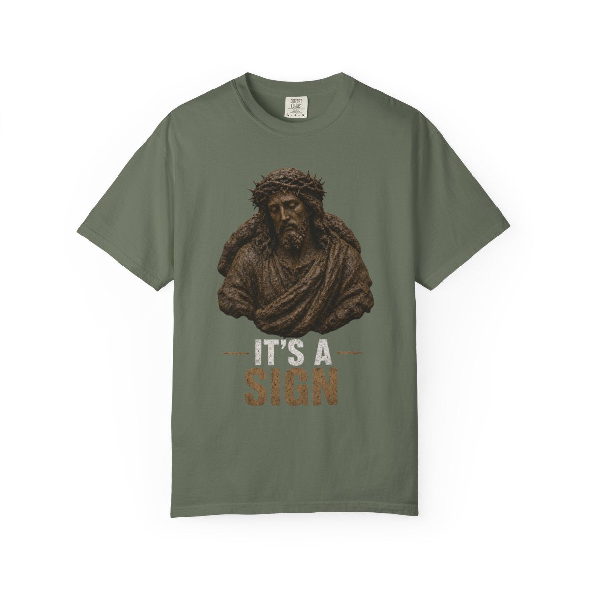 Color: Moss | Good Book Series It's a Sign Unisex Garment-Dyed Tee