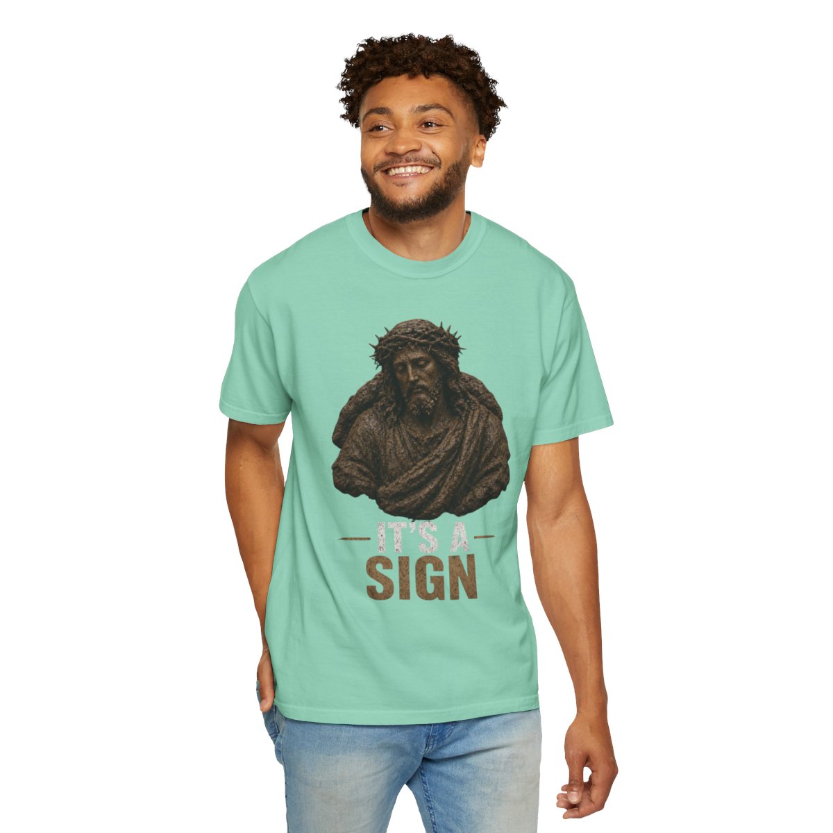 Color: Island Reef | Good Book Series It's a Sign Unisex Garment-Dyed Tee
