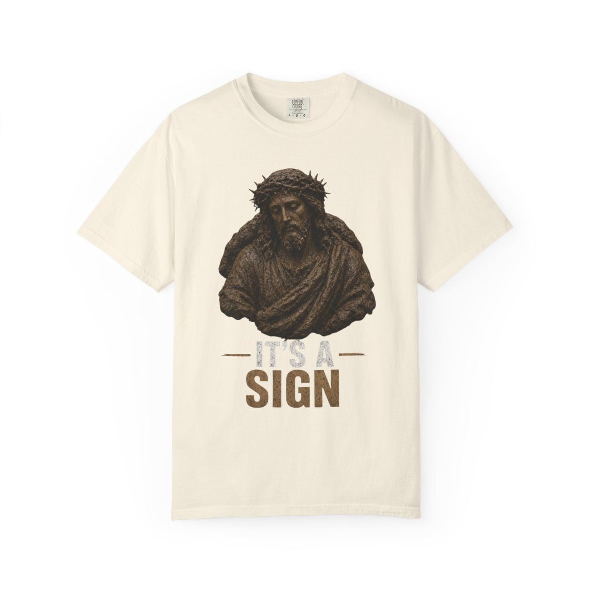 Color: Ivory | Good Book Series It's a Sign Unisex Garment-Dyed Tee