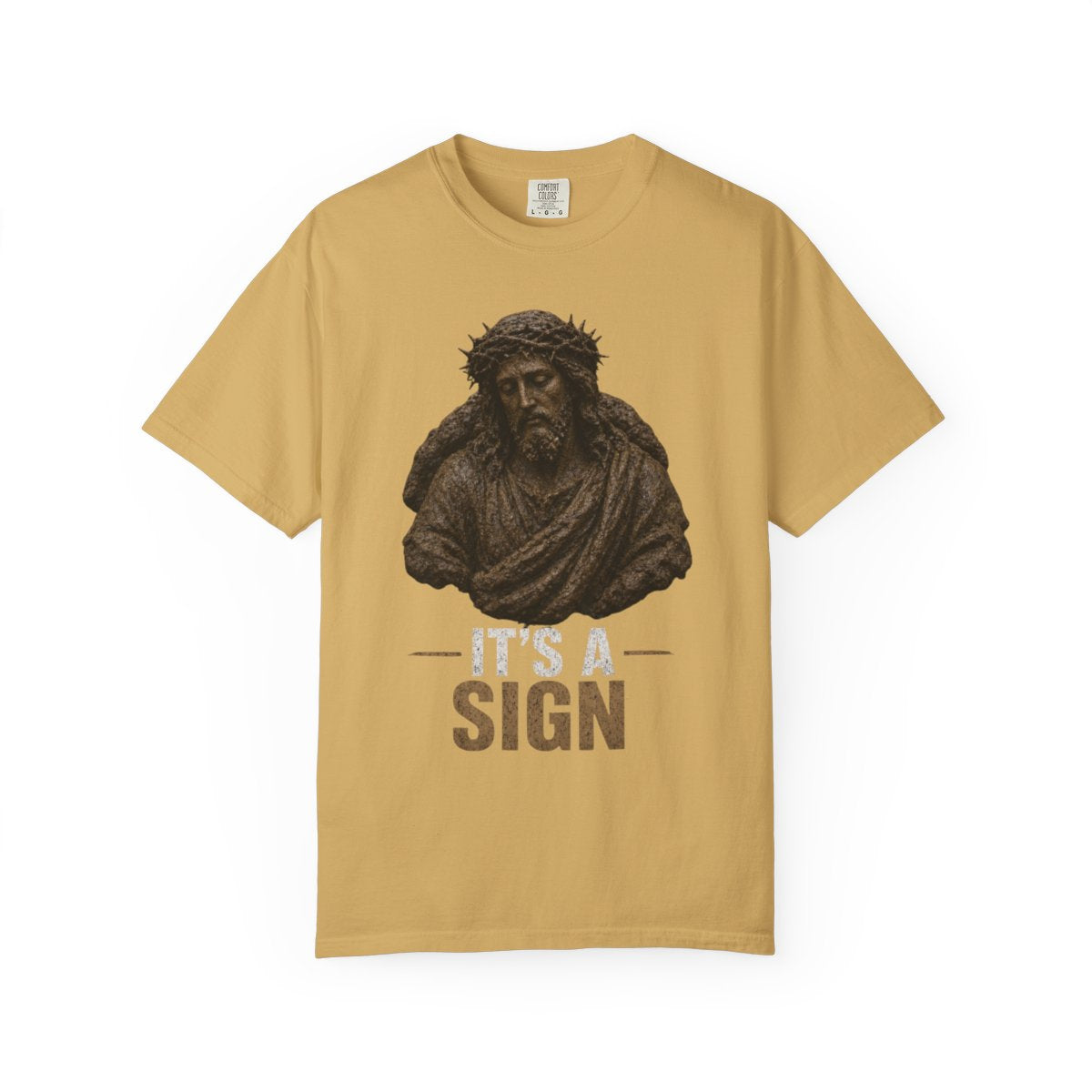 Color: Mustard | Good Book Series It's a Sign Unisex Garment-Dyed Tee