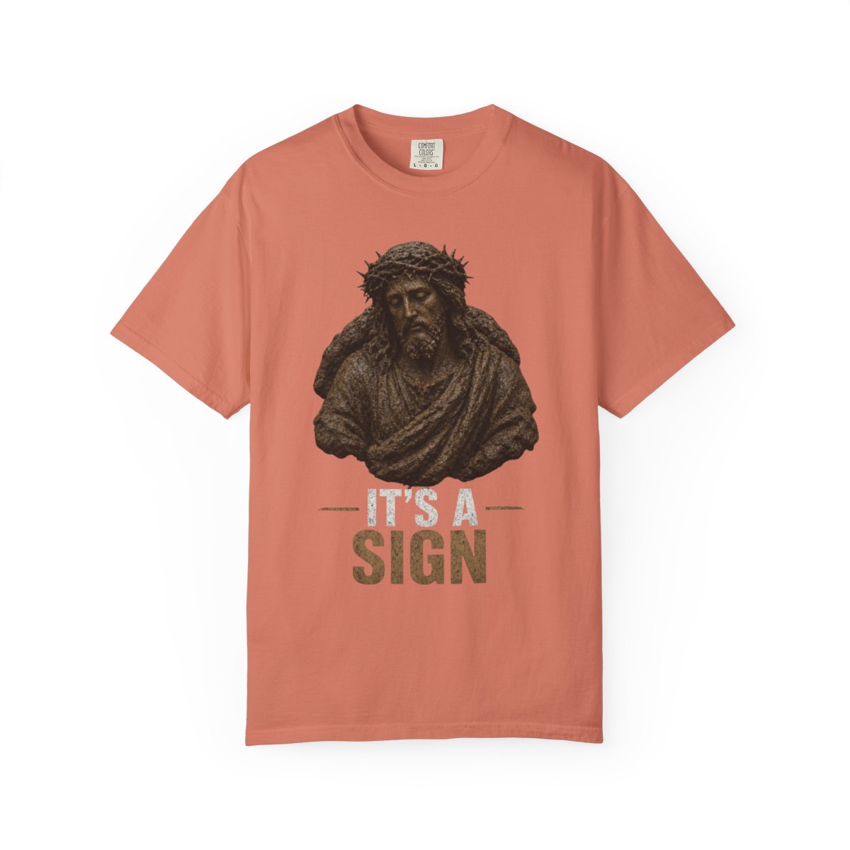 Color: Terracotta | Good Book Series It's a Sign Unisex Garment-Dyed Tee