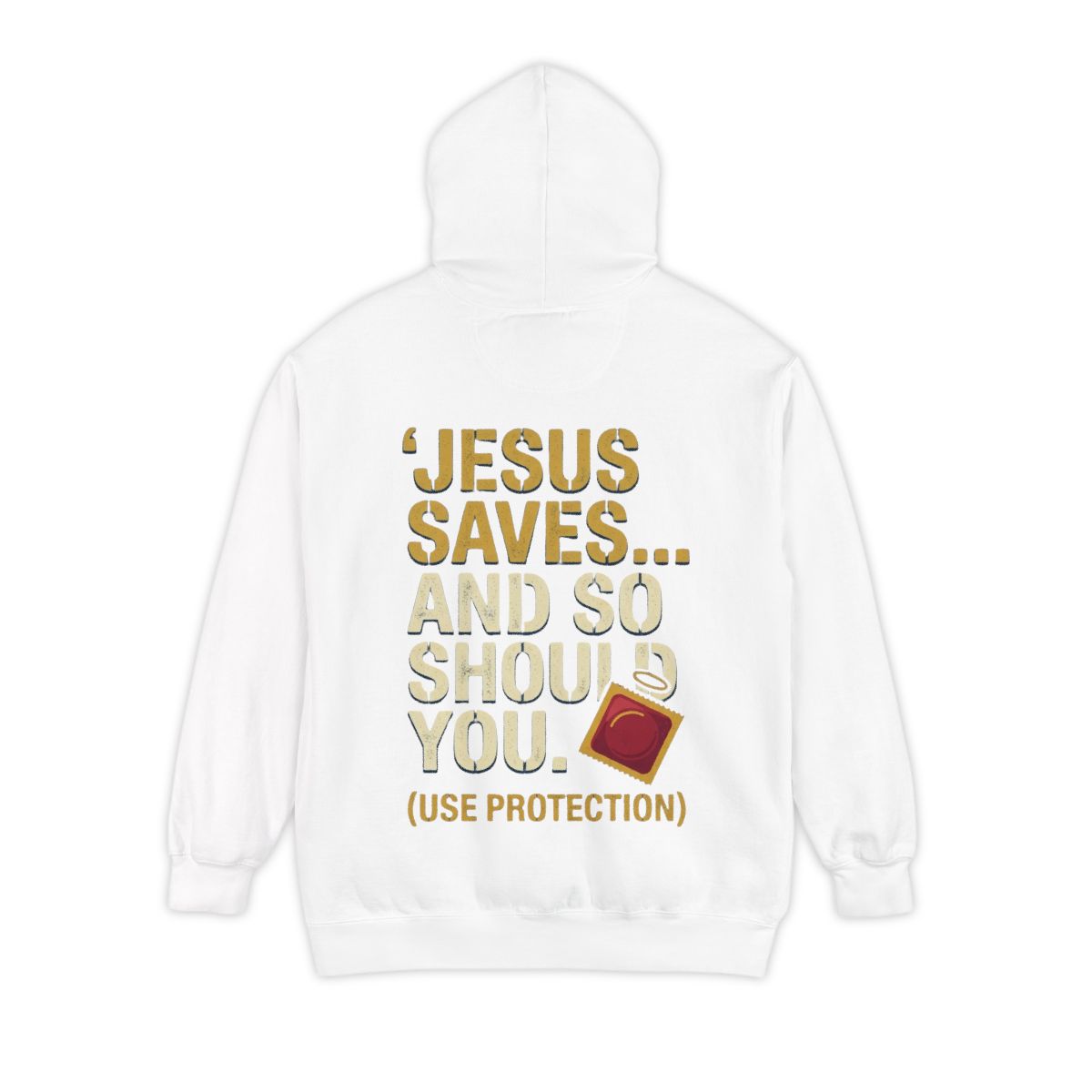 Color: White | Good Book Series Jesus Saves and So Should You Garment-Dyed Hoodie