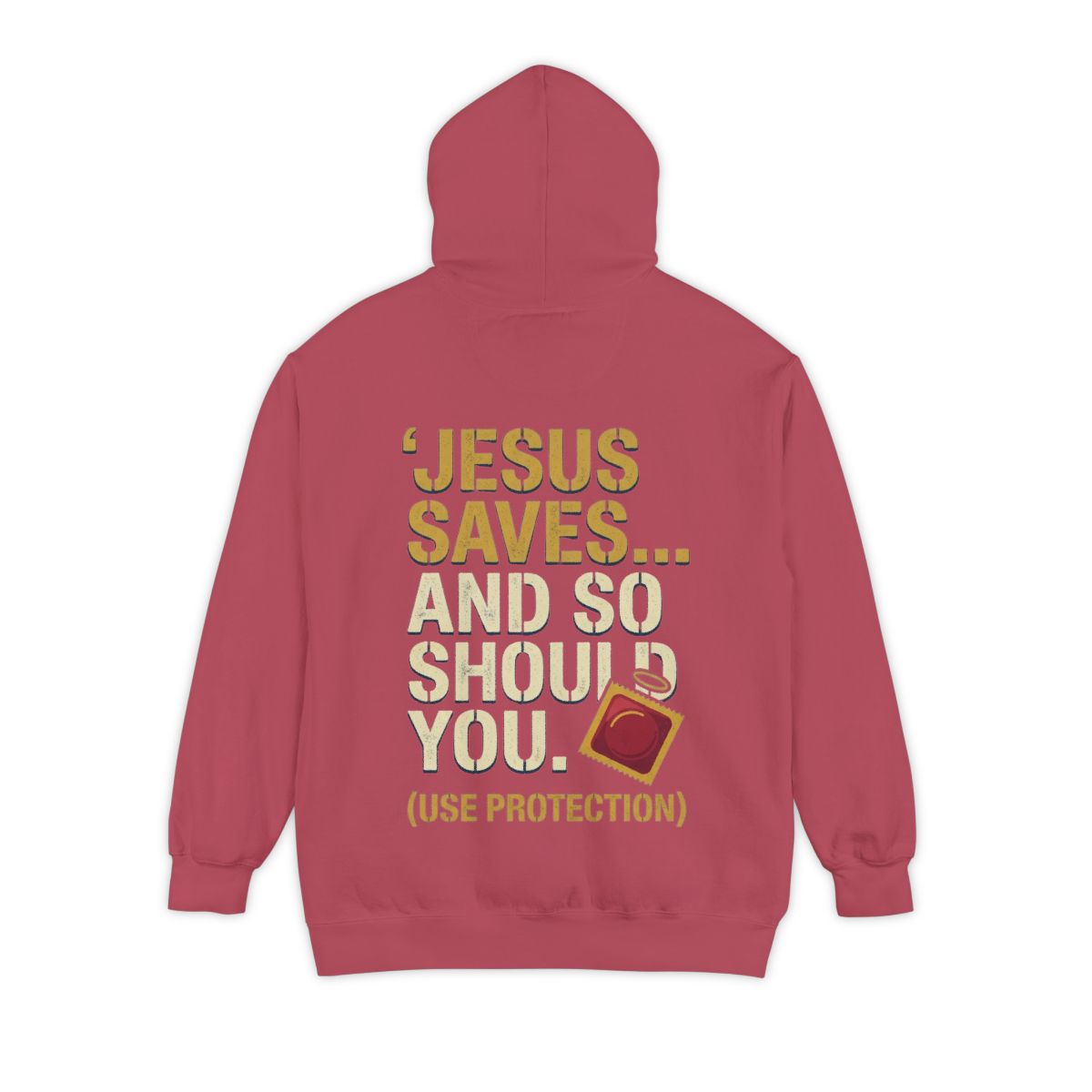Color: Crimson | Good Book Series Jesus Saves and So Should You Garment-Dyed Hoodie