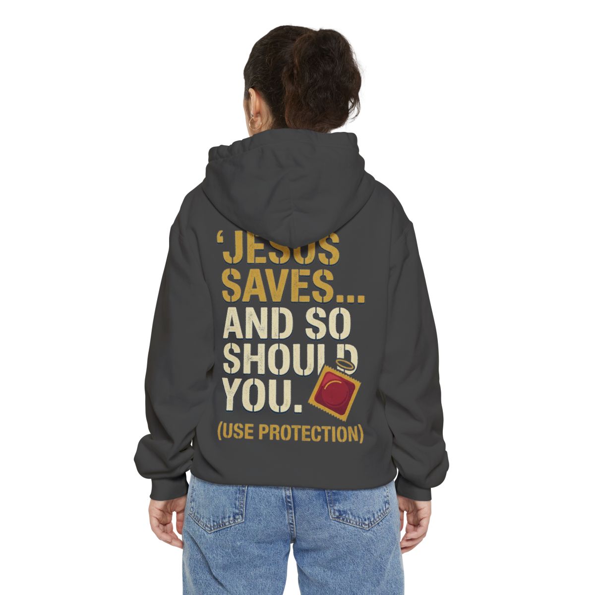 Color: Pepper | Good Book Series Jesus Saves and So Should You Garment-Dyed Hoodie