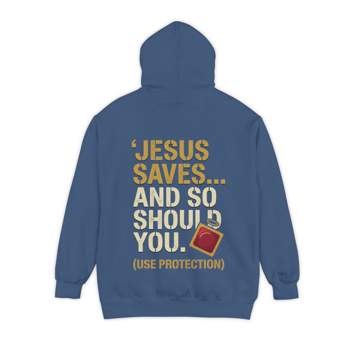 Color: True Navy | Good Book Series Jesus Saves and So Should You Garment-Dyed Hoodie