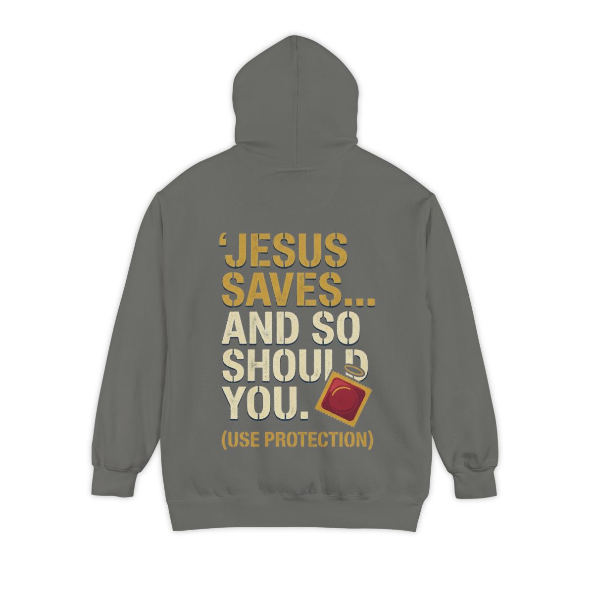 Color: Grey | Good Book Series Jesus Saves and So Should You Garment-Dyed Hoodie