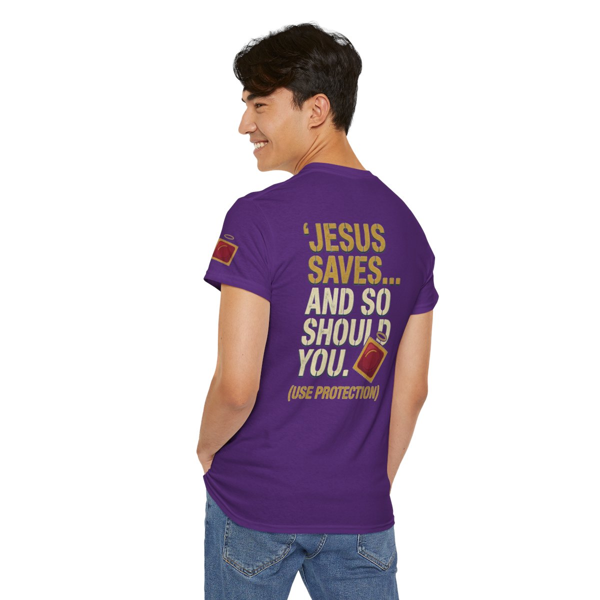 Color: Purple | Good Book Series Jesus Saves and So Should You Premium Graphic Tee
