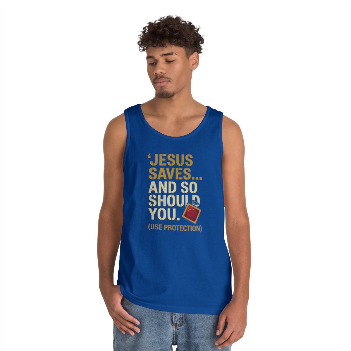 Color: Royal | Good Book Series Jesus Saves and So Should You Tank Top
