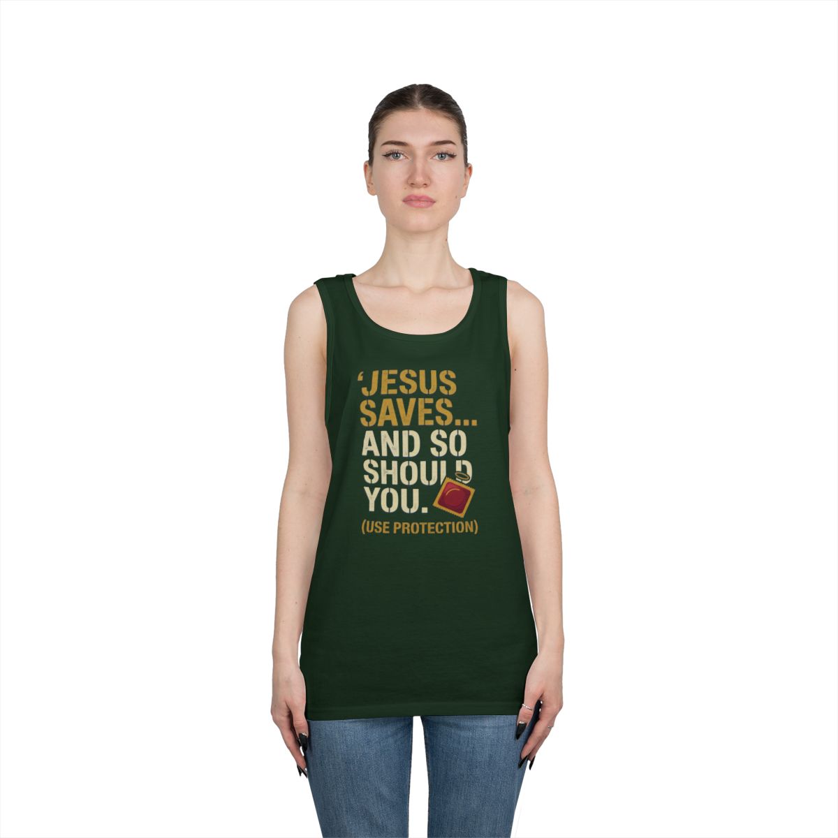Color: Forest Green | Good Book Series Jesus Saves and So Should You Tank Top