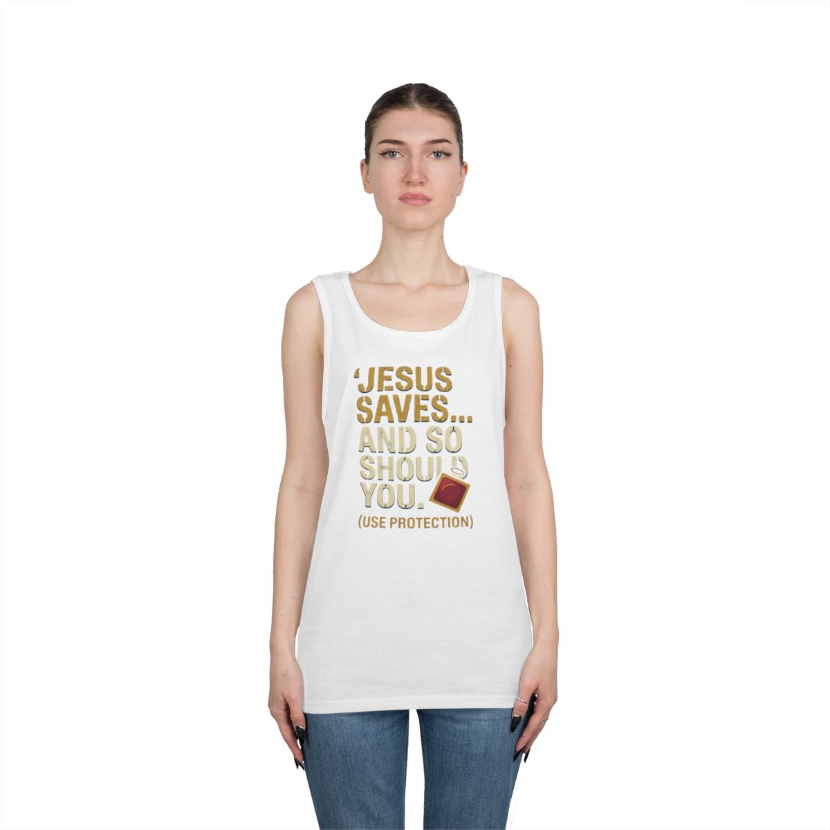 Color: White | Good Book Series Jesus Saves and So Should You Tank Top