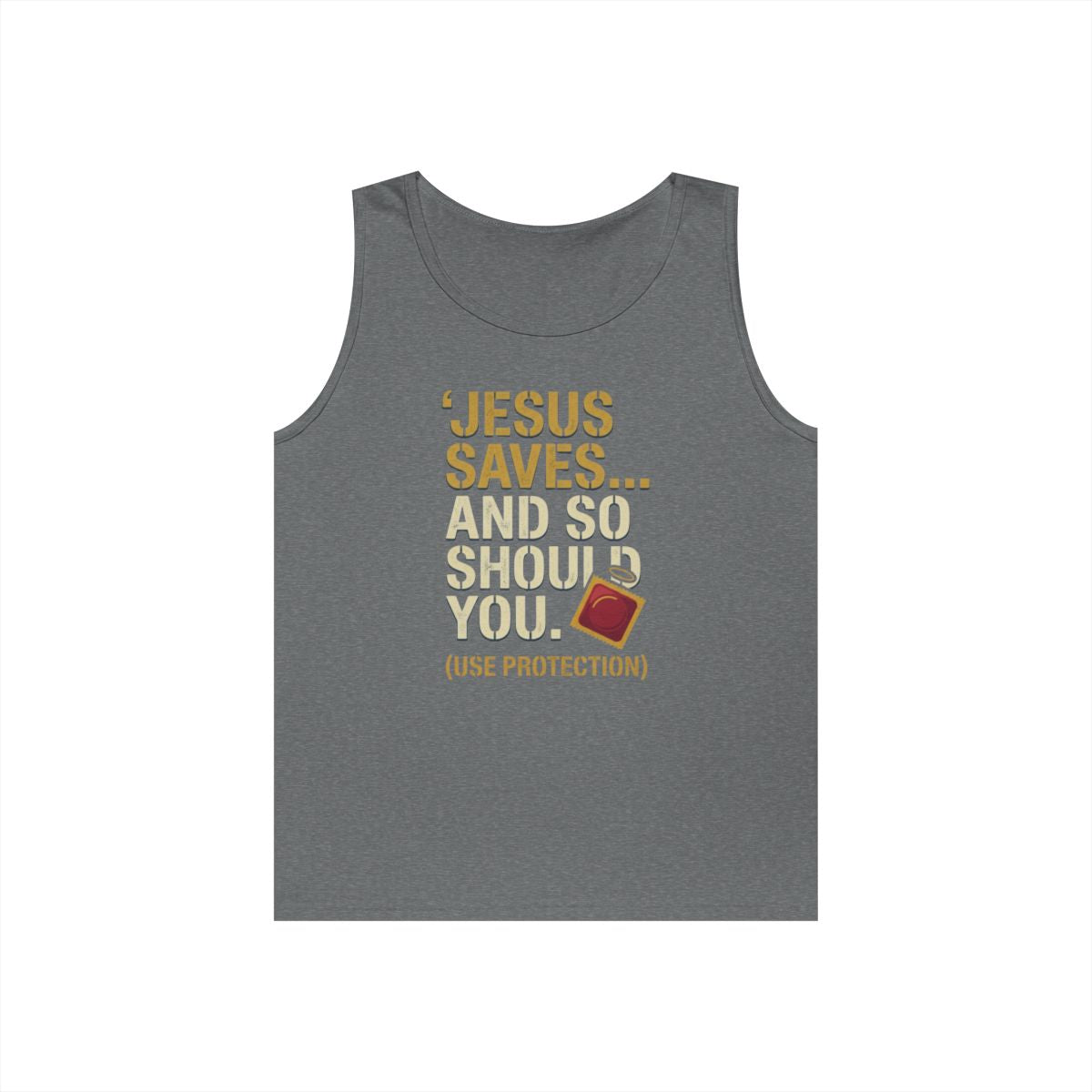 Color: Graphite Heather | Good Book Series Jesus Saves and So Should You Tank Top