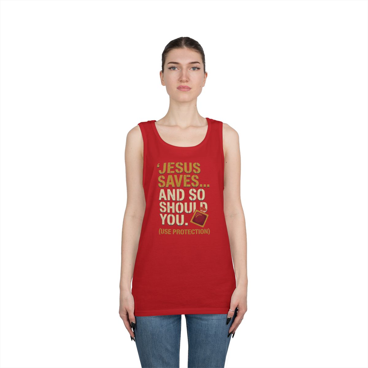 Color: Red | Good Book Series Jesus Saves and So Should You Tank Top