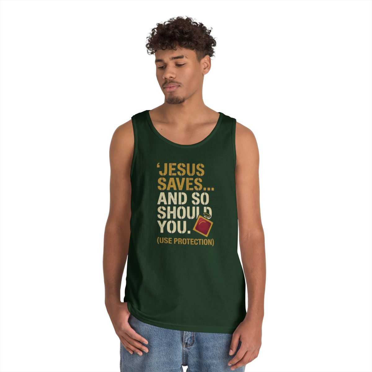 Color: Forest Green | Good Book Series Jesus Saves and So Should You Tank Top