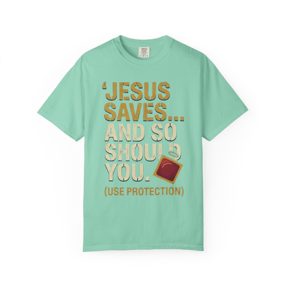 Color: Island Reef | Good Book Series Jesus Saves and So Should You Unisex Garment-Dyed Tee