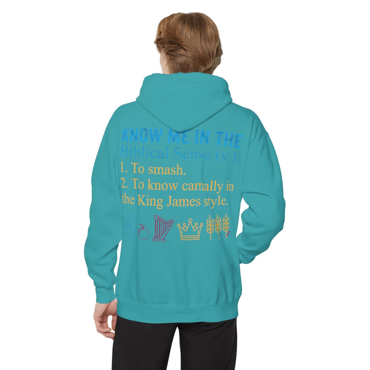Color: Seafoam | Good Book Series Know Me In The Biblical Sense Garment-Dyed Hoodie