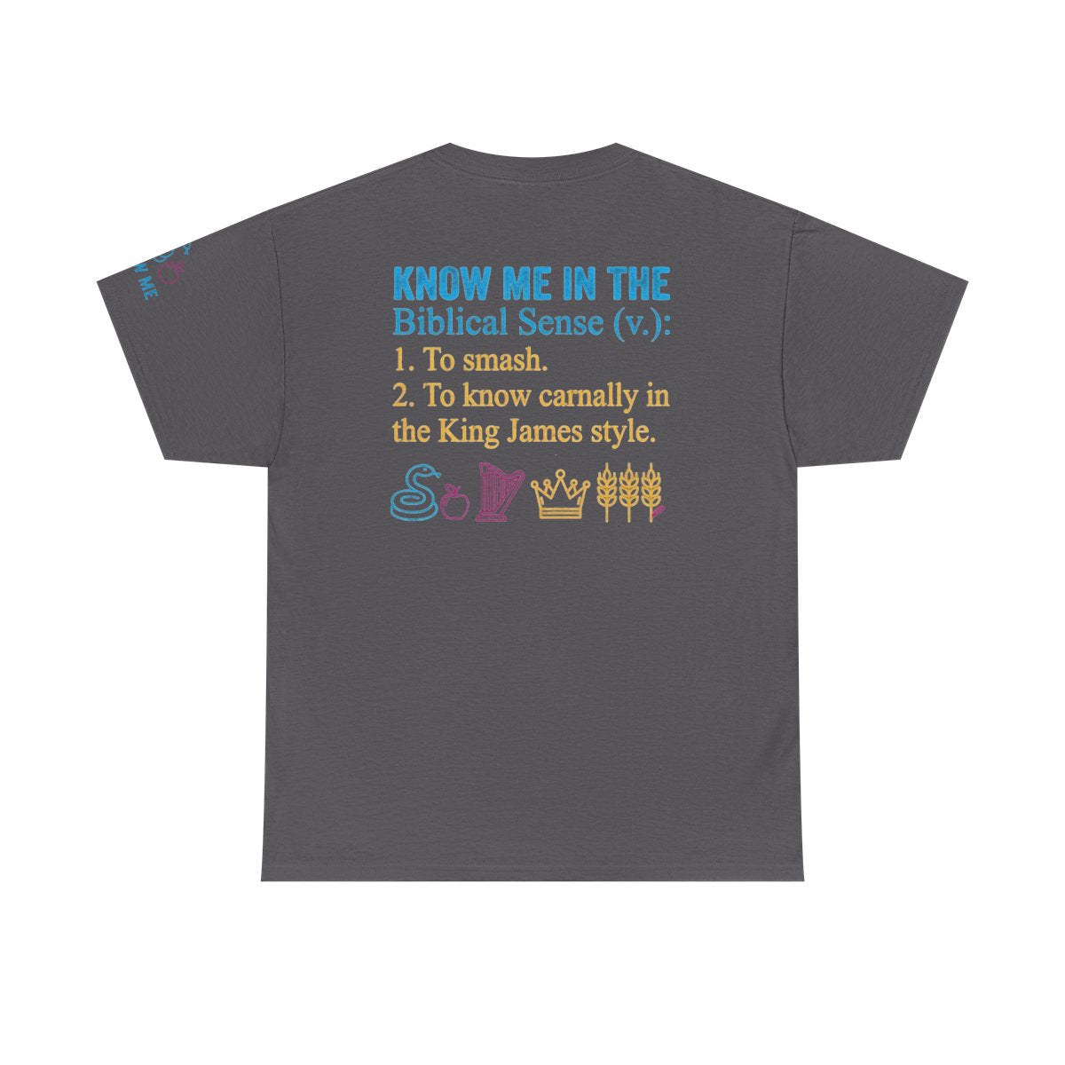 Color: Charcoal | Good Book Series Know Me In The Biblical Sense Premium Graphic Tee