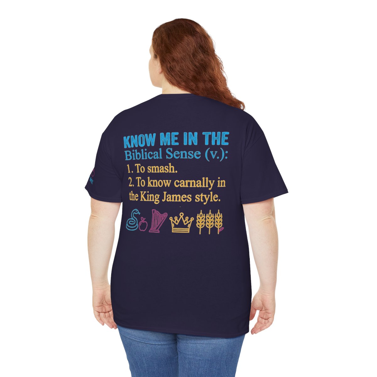 Color: Blackberry | Good Book Series Know Me In The Biblical Sense Premium Graphic Tee