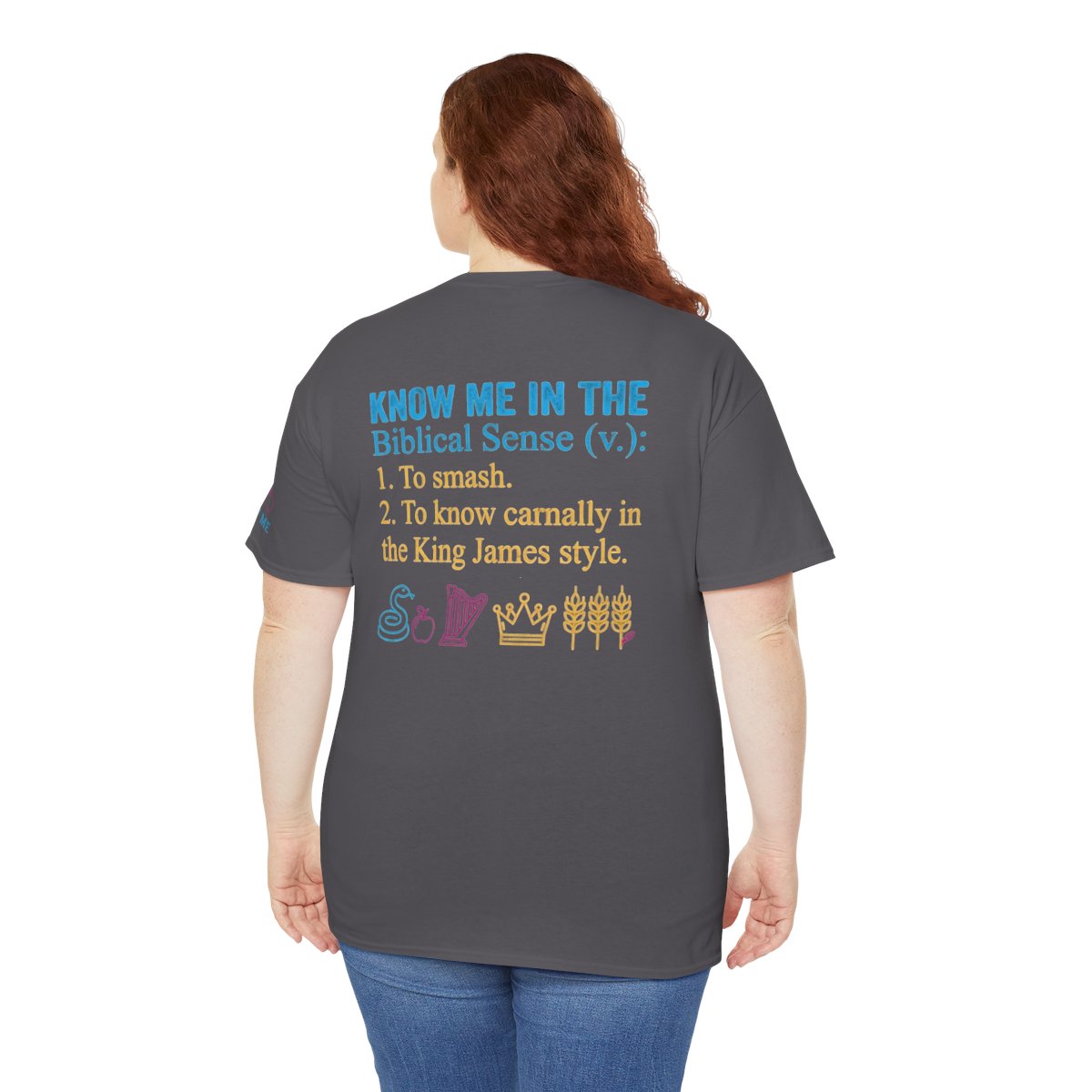 Color: Charcoal | Good Book Series Know Me In The Biblical Sense Premium Graphic Tee