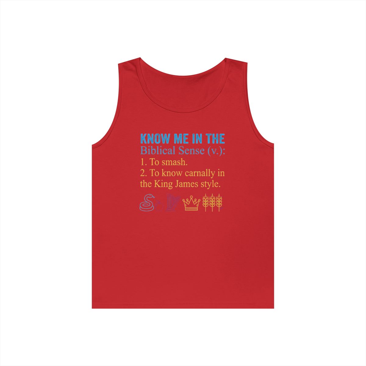 Color: Red | Good Book Series Know Me In The Biblical Sense Tank Top