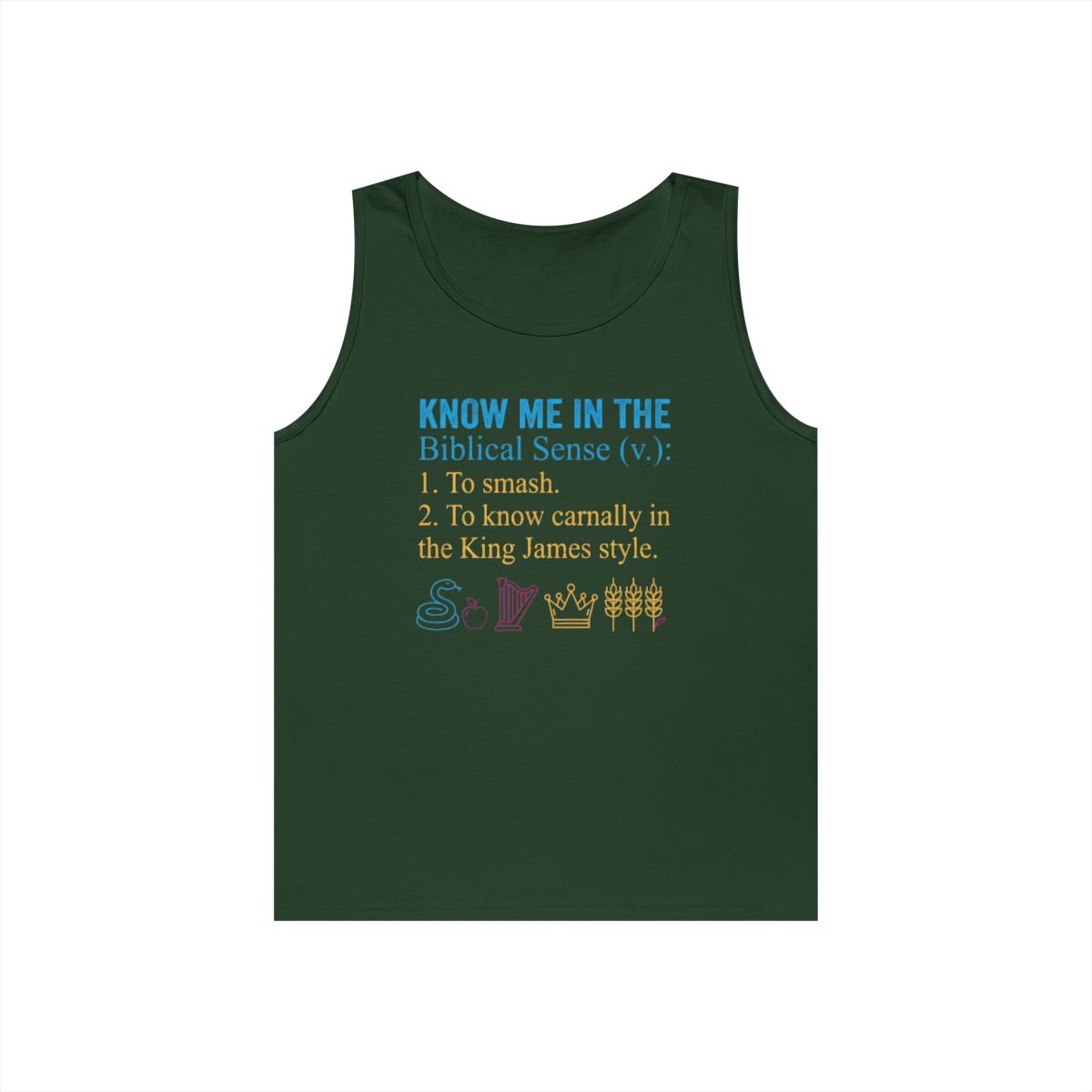 Color: Forest Green | Good Book Series Know Me In The Biblical Sense Tank Top