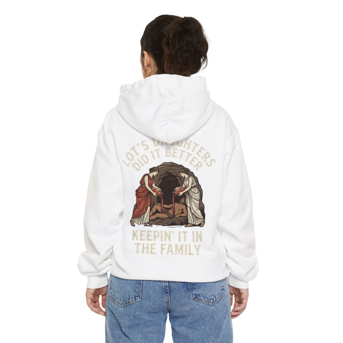 Color: White | Good Book Series Lot's Daughters Garment-Dyed Hoodie
